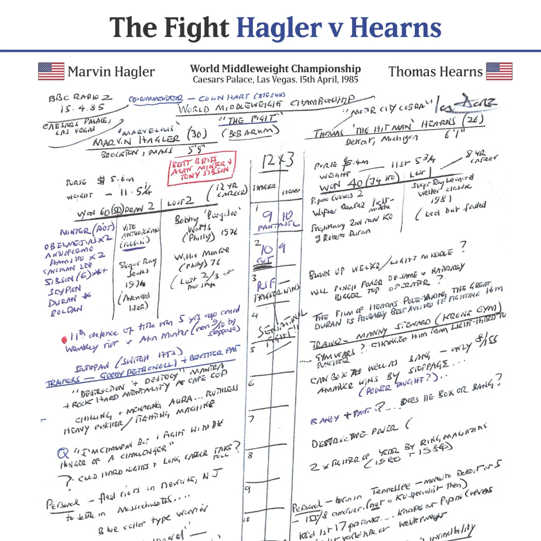 BOXING Marvin Hagler v Thomas Hearns, Middleweight Championship, Caesar's Palace, Las Vegas, 15 April, 1985. Ian Darke - Image 4